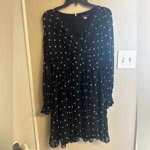 Navy blue polkadot dress